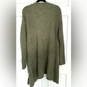 Cozy Olive Green Women's Bouclé Sweater Cardigan